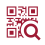 Icon depicting a QR Code with a magnifying glass in the corner.