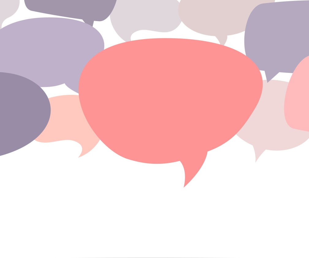 An image of speech bubbles on a blue background