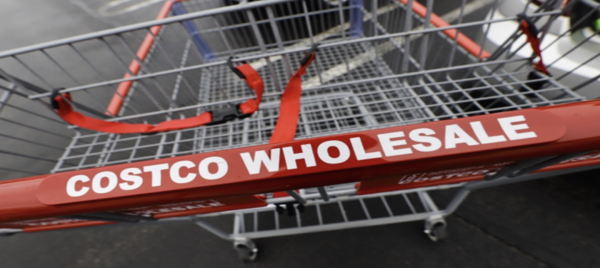 A Costco shopping cart