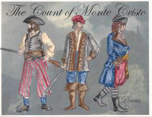Three pirate costumes, designed by Lara Beene