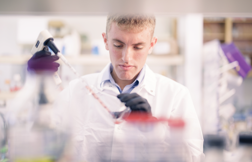 An image of Ethan Hardy in a lab.