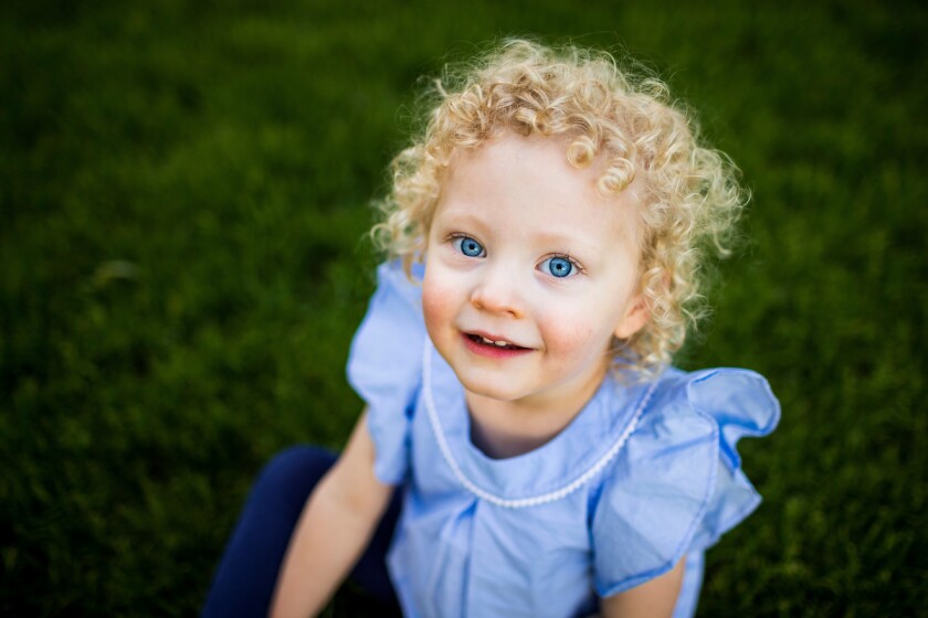 child looking at camera
