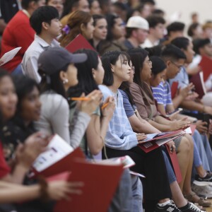A crowd of students