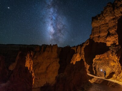 canyon landscape at night
