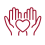 Hand with a heart shape icon