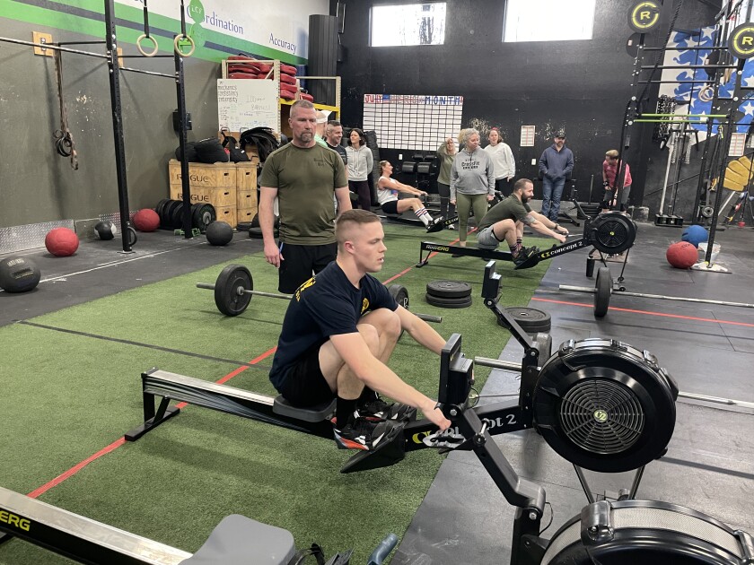 TJ and others exercising.