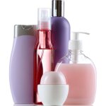 Cosmetic bottles isolated on white background