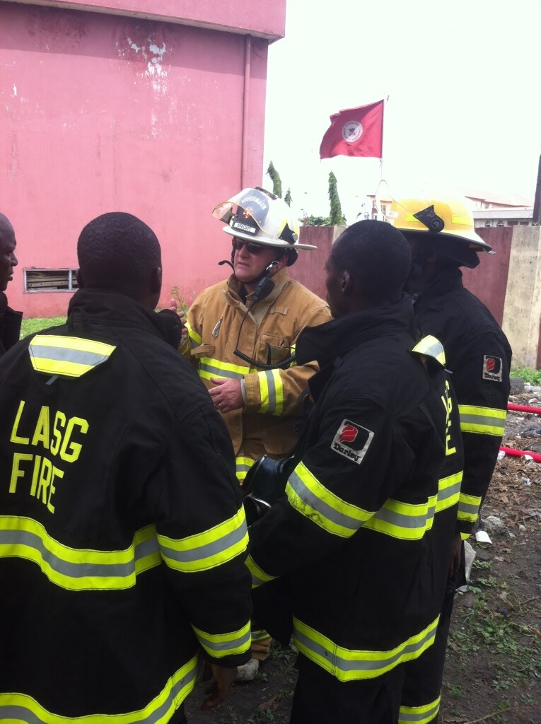 Wright With Students at Ikeja, Lagos, Nigeria