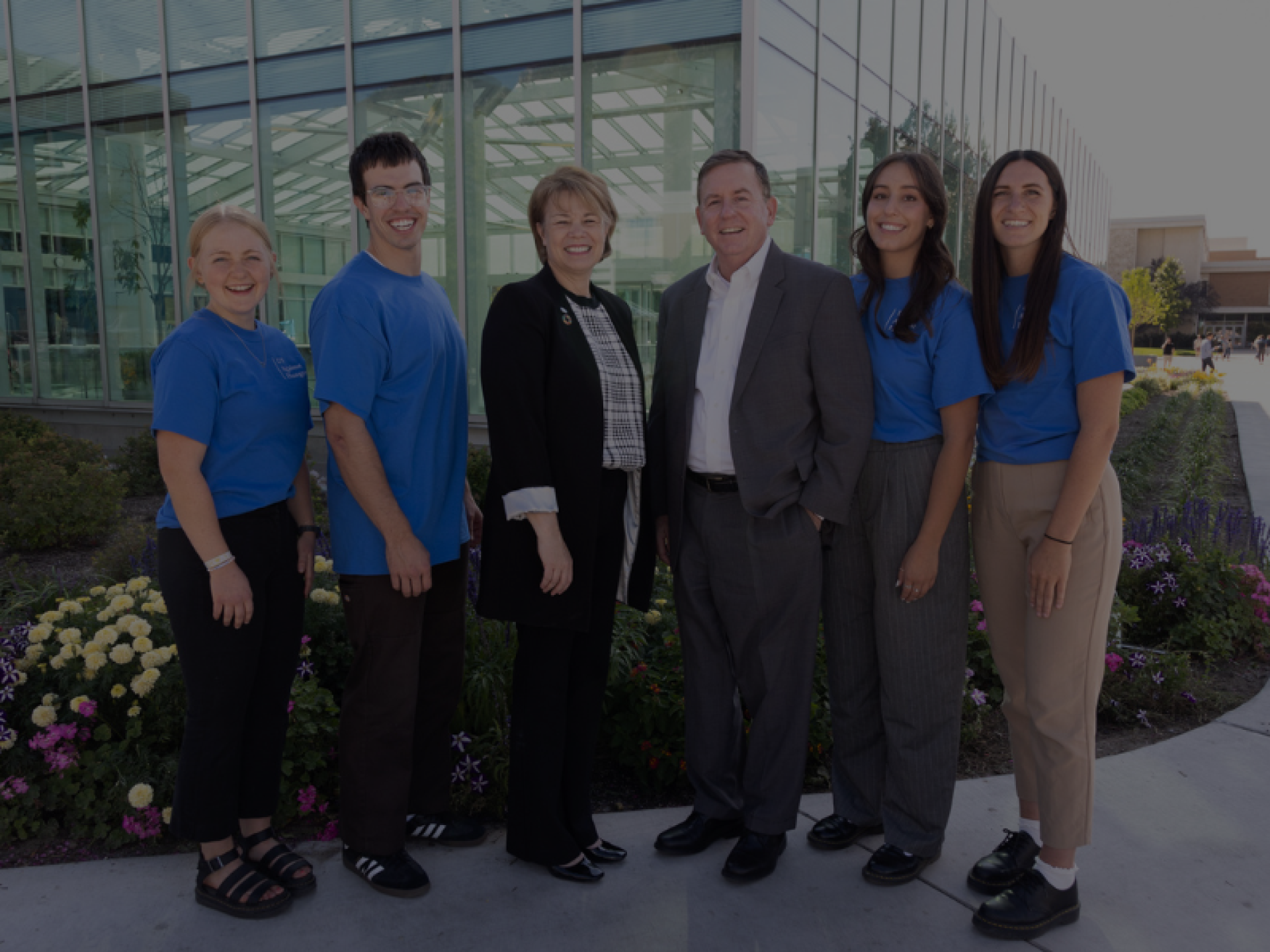 BYU Ballard Center students with Sharon Eubank and Barron Segar, connecting global social impact leaders with future changemakers on campus.