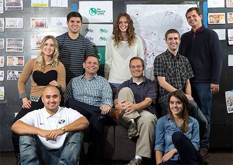 Part of the virtual tour team in the Laycock Center.