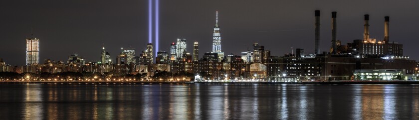 NYC skyline during 9/11 remembrance day