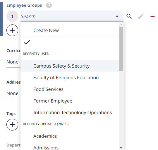 An image with text explaining the choices of departments