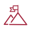 A triangle shape with flag banner icon.