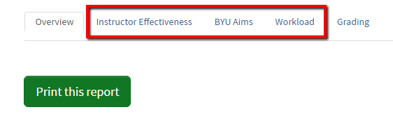 Student Comment tabs
