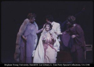 An image from the play Death takes a holiday