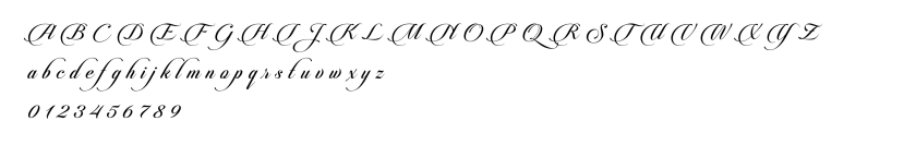 The alphabet and numbers in Candlescript Pro font.