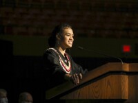 Savaira Veikoso Speaking at President Kauwe's Inauguration