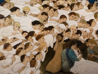 Brian Kershisnik’s “Nativity” will be on display at the BYU Museum of Art during the holidays.