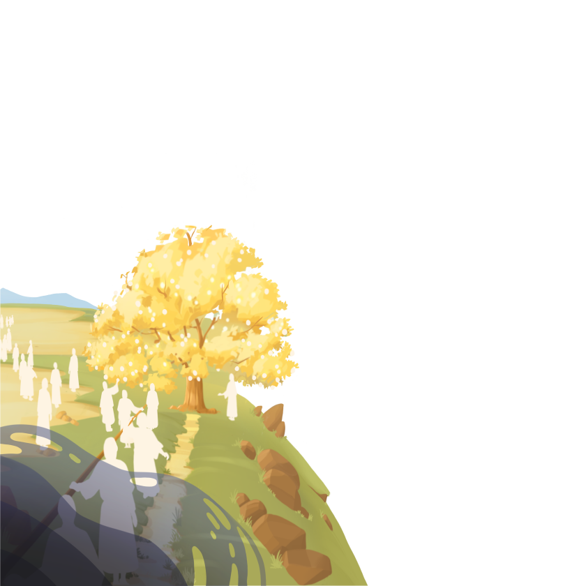 An illustration of tree of life in 1 Nephi 8 to 11.