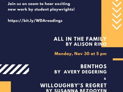 An image of the play readings advertisement poster