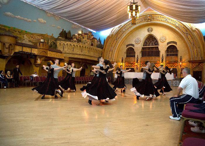Almost immediately upon arrival in Blackpool, England, the company began rehearsals in preparation for competing in the British National Formation Dance Championships.