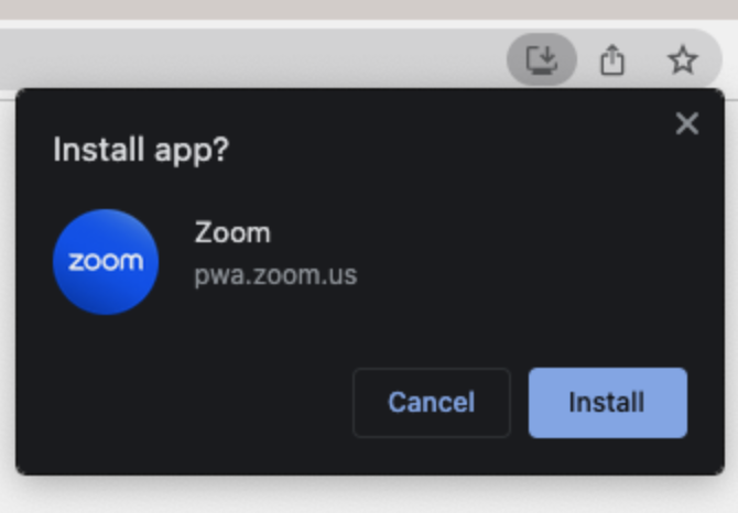 Install Zoom PWA - pwa.zoom.us