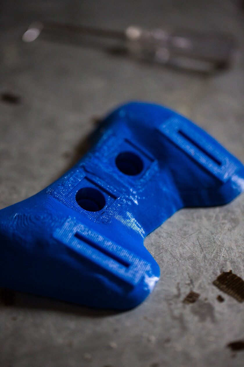 The top half of the printed prototype