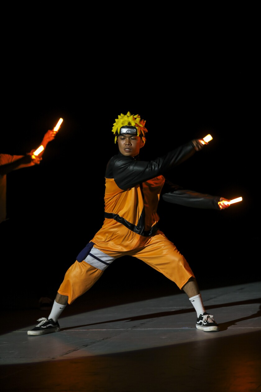 A student in modern anime costume.