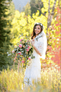 Brianna Bracey poses for her bridal photo after seeing similar poses on Provo Bride
