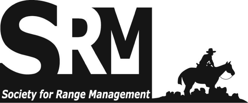 The Society for Range Management logo features a cowboy silhouetted riding a horse