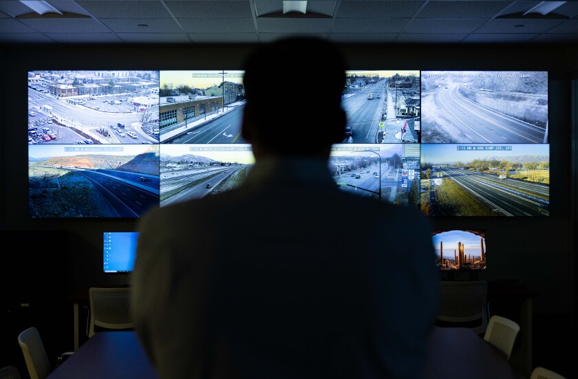 Dr. Schultz inside the BYU Transportation Lab
