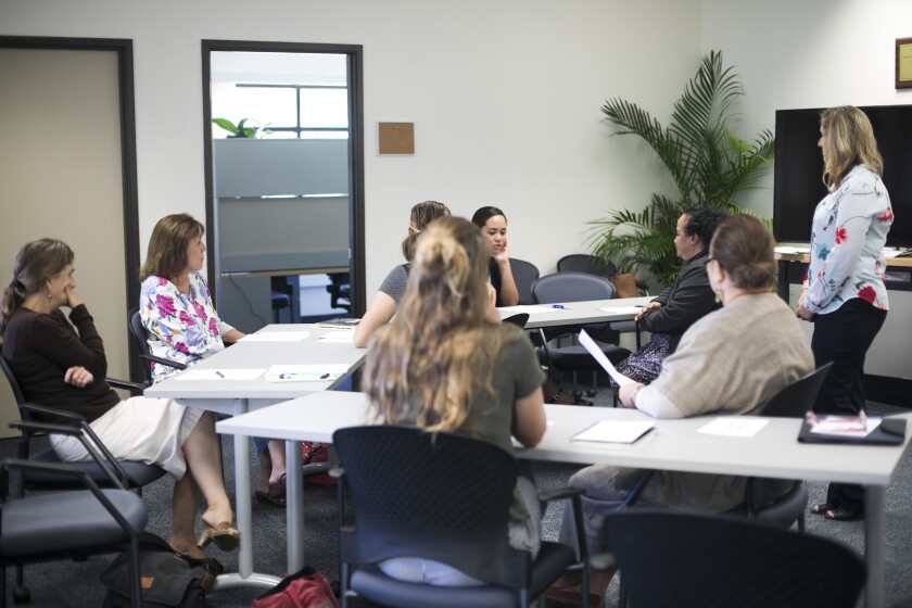 A group of teaching in a meeting