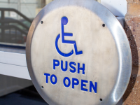 ADA Access door opener on BYU campus.