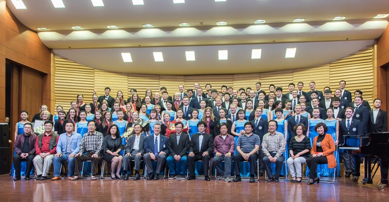 The two choirs and assorted dignitaries.