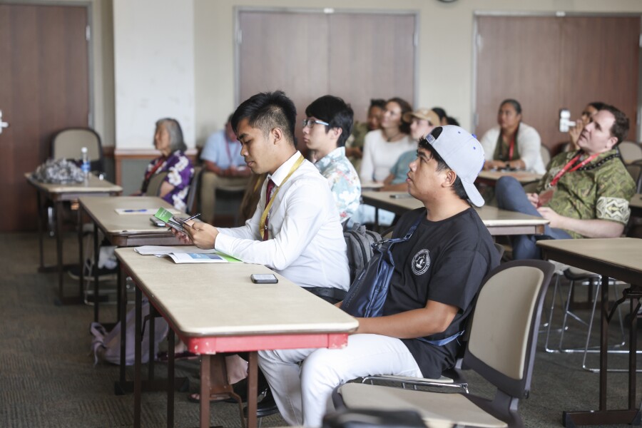Students sitting in class