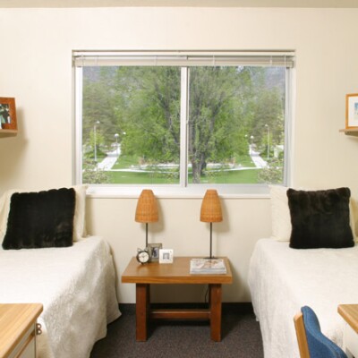 Shared bedroom at Helaman halls with window