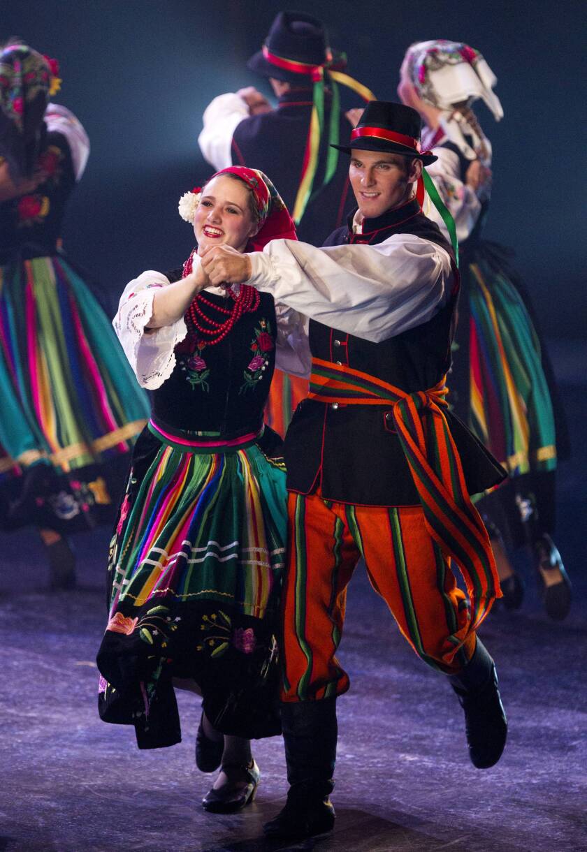Christmas Around the World (CAW) in the Marriott center with all of the Folk dance teams.