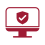 A computer monitor with a check mark icon