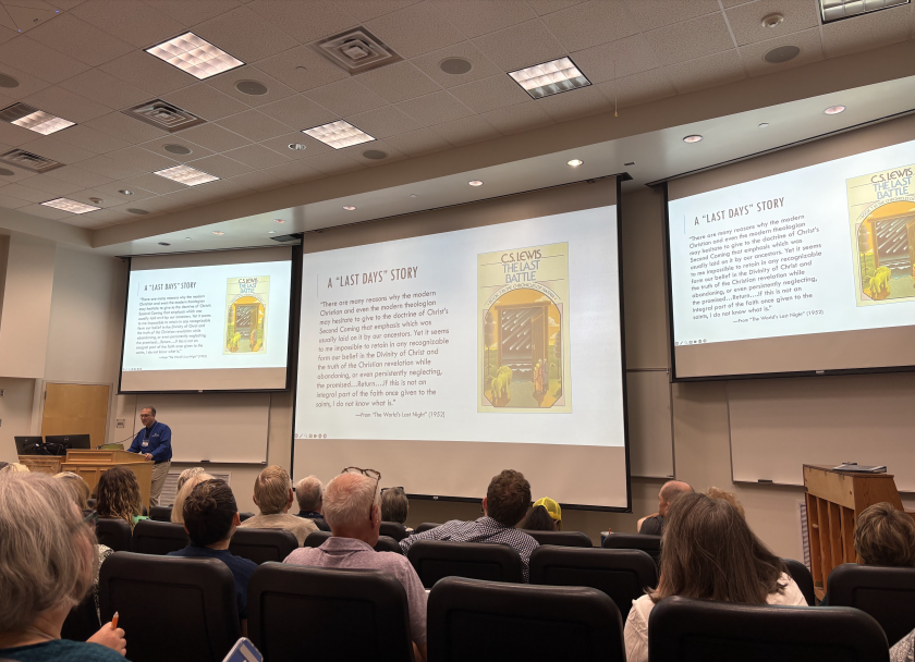 Paul Westover lecturing on the "The Last Days" story.
