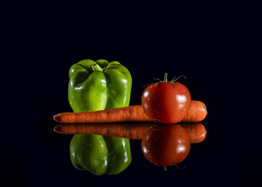 Vegetables with black background