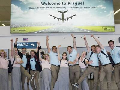 Members of Contemporary Dance Theatre arrive in Prague, Czech Republic