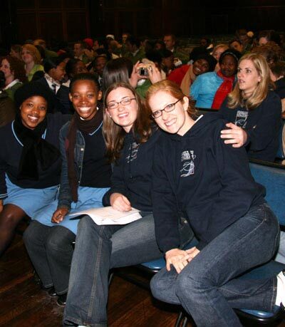Some students sitting in a row