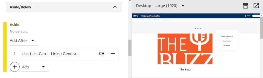 Showing the aside module on the right side