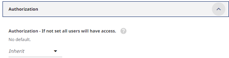 Section Authorization Settings