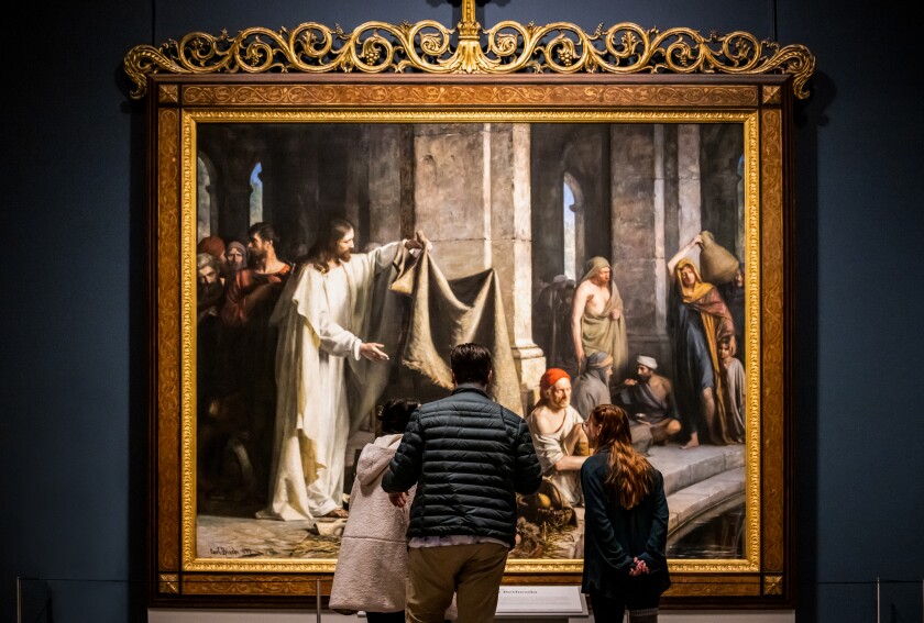 Viewers Standing in Front of Christ Healing the Sick at Bethesda by Carl Bloch