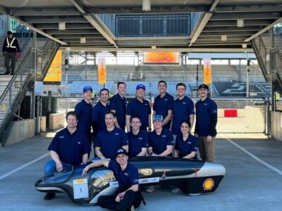 BYU Supermileage Team with their car
