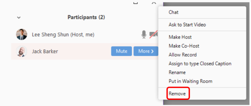 Click Remove.