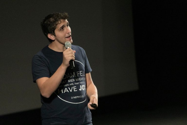 a man giving a presentation