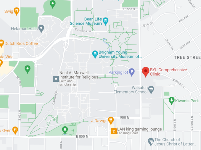 map of Provo showing the location of the clinic