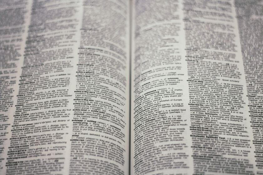 a page of the dictionary blurred at the edges